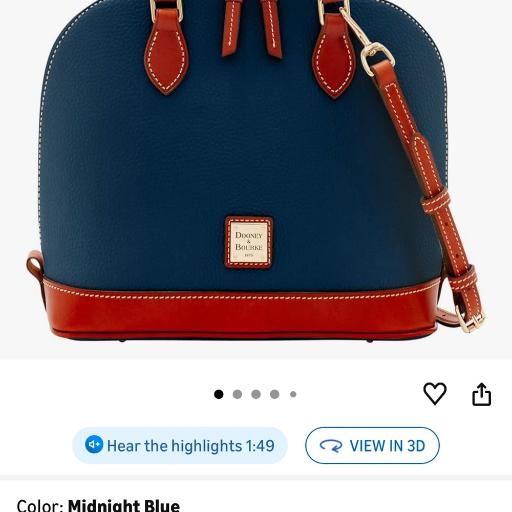 Dooney & Bourke Navy and Brown Satchel